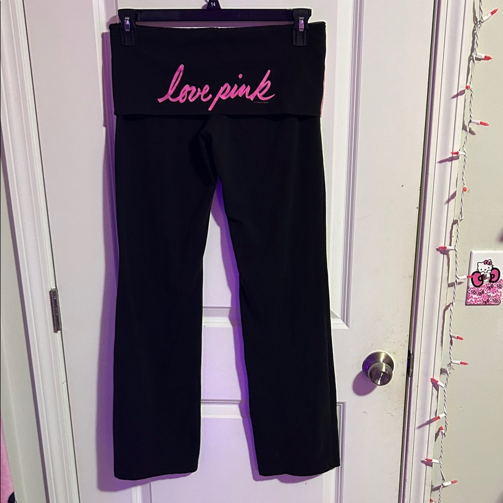 PINK vs fold over flare yoga pants